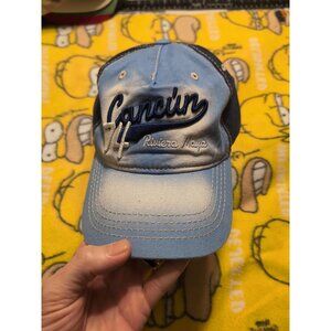Cancun 74 Riviera Maya Slideback Hat Blue Embroidered Logo One Size Blue